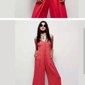 $128 Free People X EILEEN JUMPSUIT in Pink 6